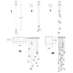 Подвесная люстра Bocci Led Crystal Glass Ball 7