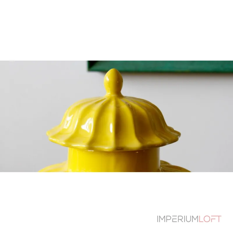 Желтая ваза с крышкой от ImperiumLoft Желтая ваза с крышкой от ImperiumLoft
