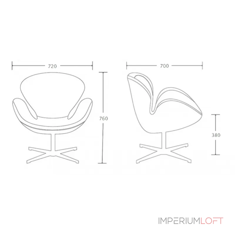 Кресло Spitfire Swan Chair Aviator от ImperiumLoft