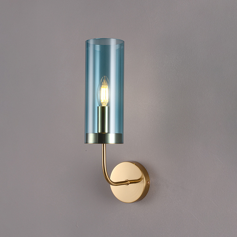 Настенный светильник Agne Blue Glass Tube wall light от ImperiumLoft Настенный светильник Agne Blue Glass Tube wall light от ImperiumLoft