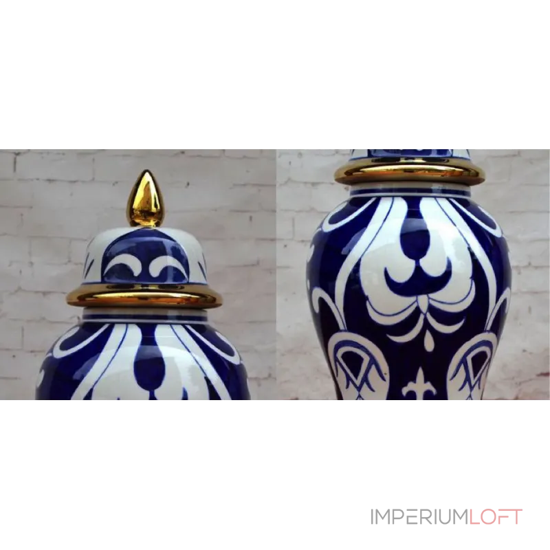 Китайская чайная ваза с крышкой Blue Pattern от ImperiumLoft Китайская чайная ваза с крышкой Blue Pattern от ImperiumLoft