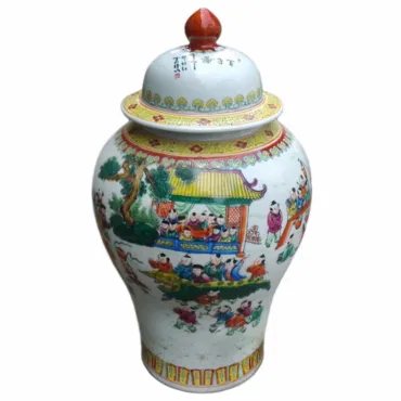 Китайская чайная ваза с крышкой multi color Китайская чайная ваза с крышкой multi color