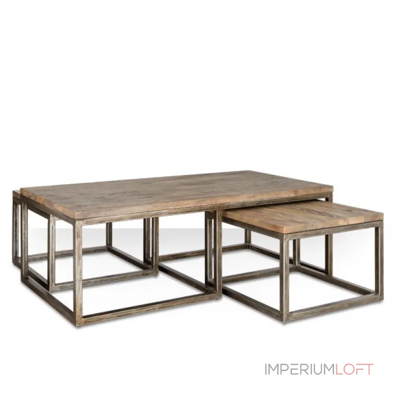 Журнальный стол Industrial Metal Rust Triple Table от ImperiumLoft Журнальный стол Industrial Metal Rust Triple Table от ImperiumLoft