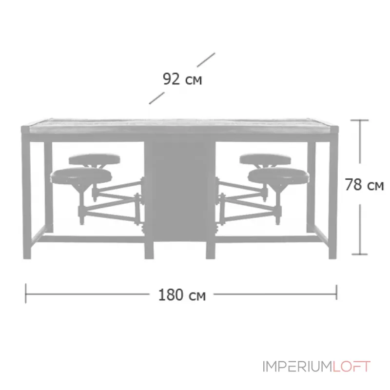 Большой рабочий стол Rupert Work Table Rustic от ImperiumLoft