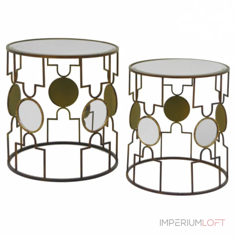 Набор из 2-х дизайнерских столов c зеркальной поверхностью Corona от ImperiumLoft Набор из 2-х дизайнерских столов c зеркальной поверхностью Corona от ImperiumLoft