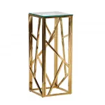 Подставка Serene Furnishing Gold Clear Glass Top stand от ImperiumLoft