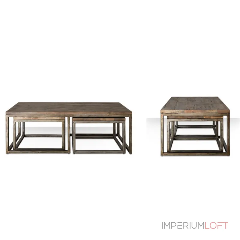 Журнальный стол Industrial Metal Rust Triple Table от ImperiumLoft Журнальный стол Industrial Metal Rust Triple Table от ImperiumLoft
