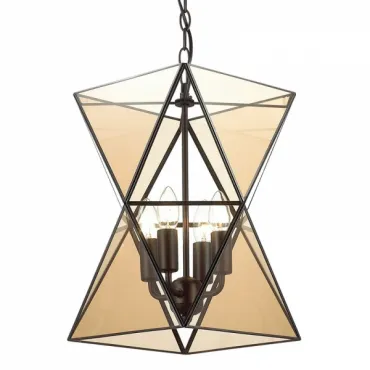 Люстра PolyPyramid Glass Pendant 4 Cognac