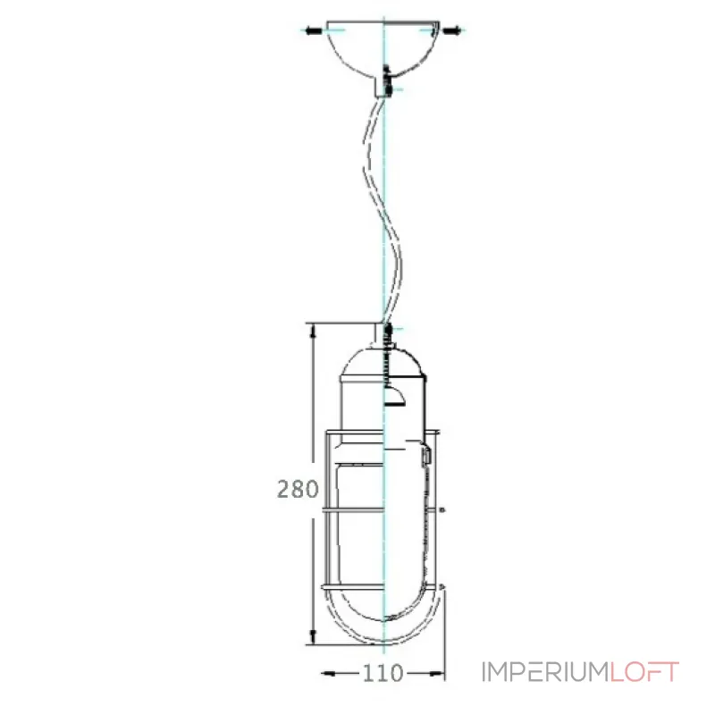Подвесной светильник Lucretia Industrial Bullet Vintage Pendant от ImperiumLoft
