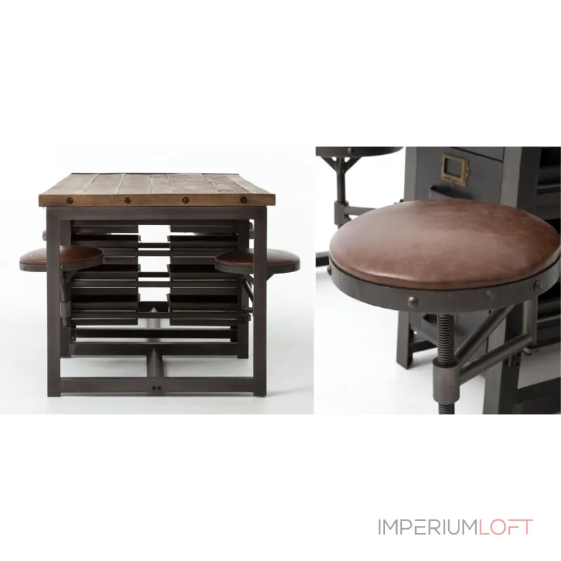 Большой рабочий стол Rupert Work Table Rustic от ImperiumLoft