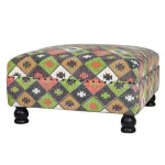 Пуф с зеленым орнаментом KELIM Pattern от ImperiumLoft