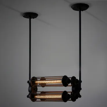 Подвесной светильник Loft Industrial Edison Cage Horizontal Quatro Подвесной светильник Loft Industrial Edison Cage Horizontal Quatro