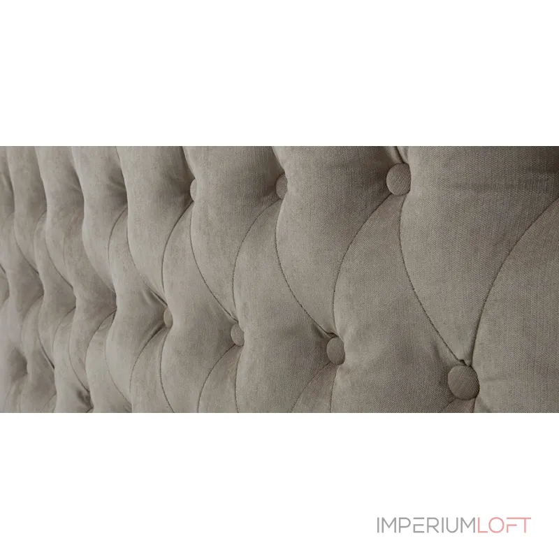 Кровать двуспальная с изголовьем бежевая Button от ImperiumLoft