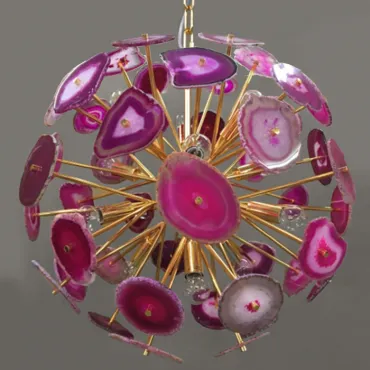 Подвесная люстра Agate Burst Chandelier Lilac 