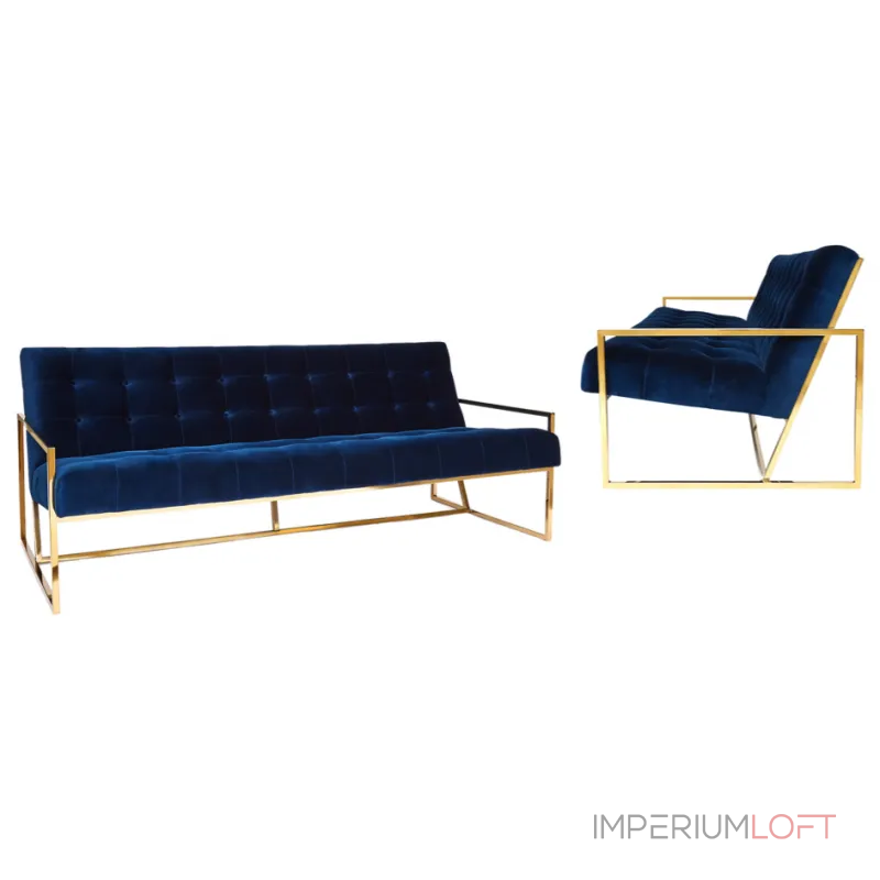 Софа Navy Velvet Apartment Sofa от ImperiumLoft
