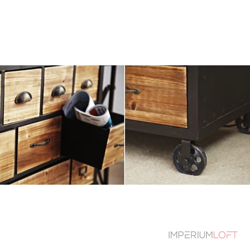 Комод на колесах Rolling Loft Industrial 12 Box от ImperiumLoft Комод на колесах Rolling Loft Industrial 12 Box от ImperiumLoft