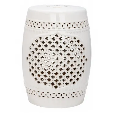 Керамический табурет Quatrefoil Garden Stool - White