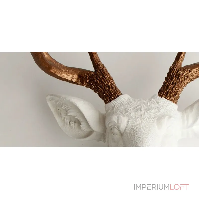 Голова оленя - Белая с бронзовыми рогами от ImperiumLoft