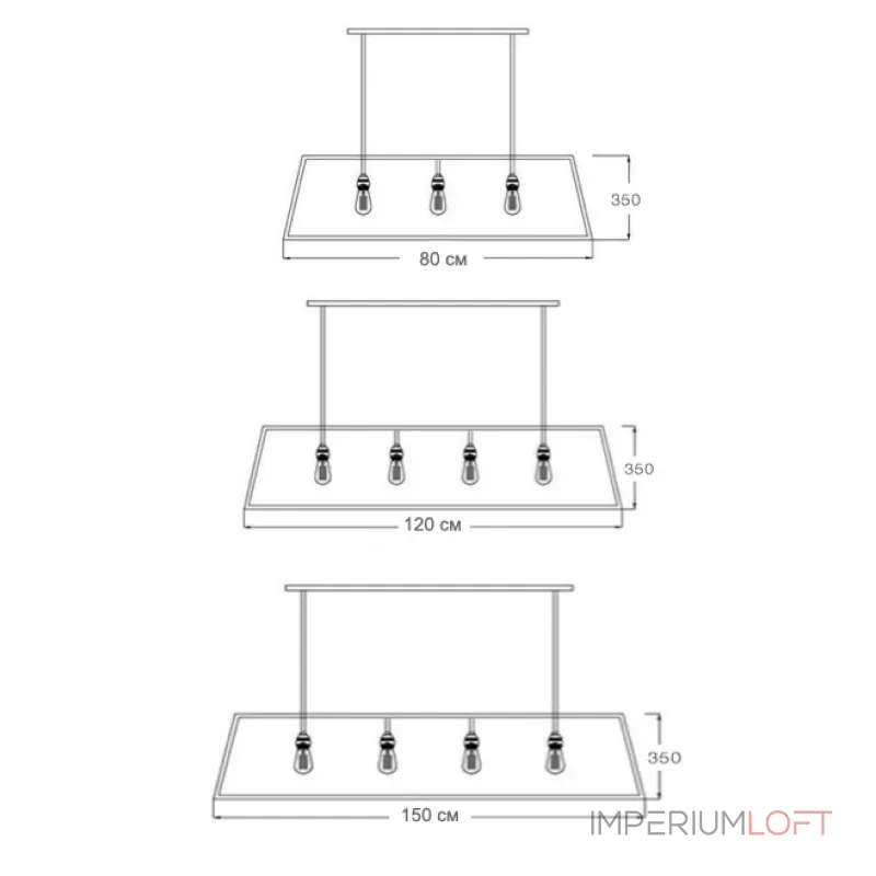 Люстра Loft Industrial Filament Chandelier Big от ImperiumLoft