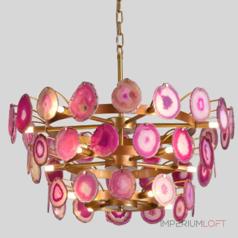Подвесная люстра Agate Burst Chandelier 3 Round pink D70 Подвесная люстра Agate Burst Chandelier 3 Round pink D70