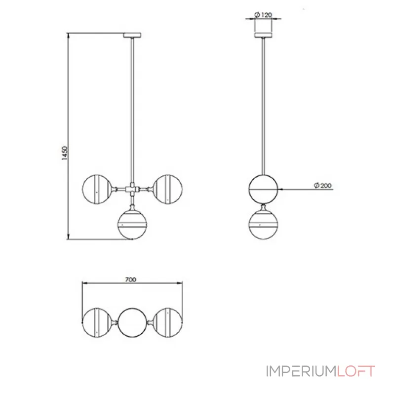 Люстра на штанге Peggy Futura lamp III Hangar Design