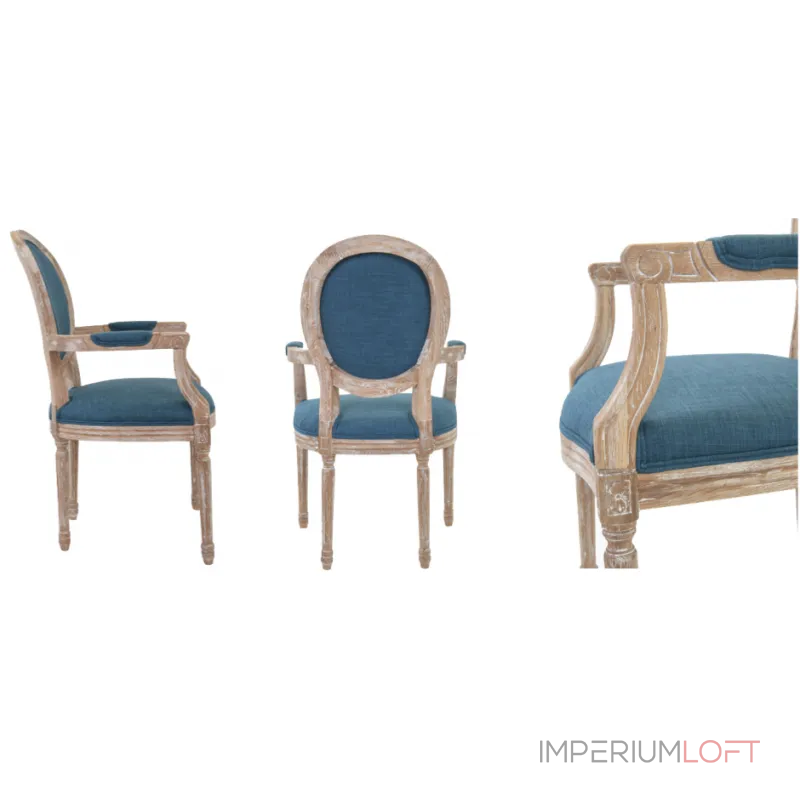 Стул French chairs Provence Blue ArmChair от ImperiumLoft