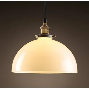 Подвесной светильник Loft Clear Glass SemiSphere Cloche 1 Milky