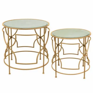 Набор из 2-х дизайнерских столов c зеркальной поверхностью Gold Bar