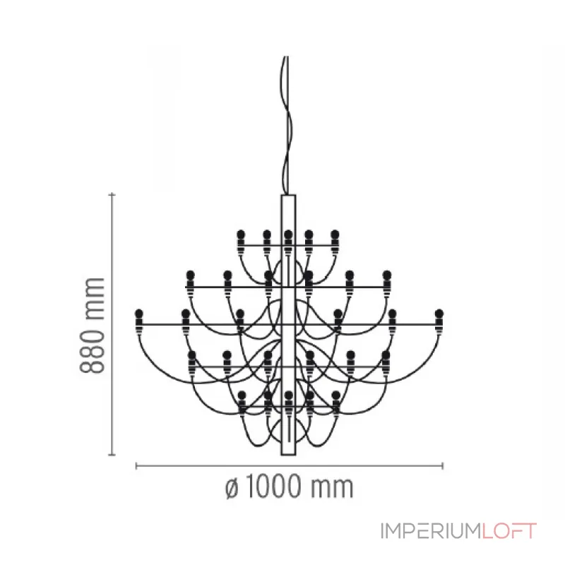 Подвесная люстра Flos 2097 50 holder Chrome by Gino Sarfatti