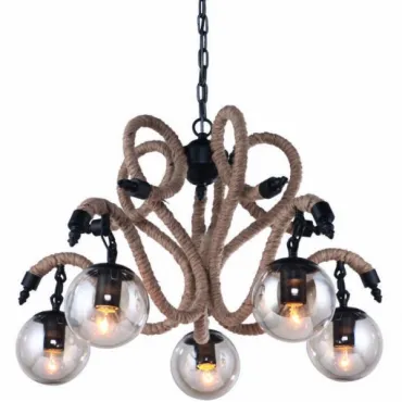 Подвесная люстра Loft Rope Chandelier Globe 5