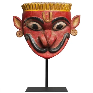 Маска ручная объемная резьба Индийский Хануман Маска ручная объемная резьба Индийский Хануман