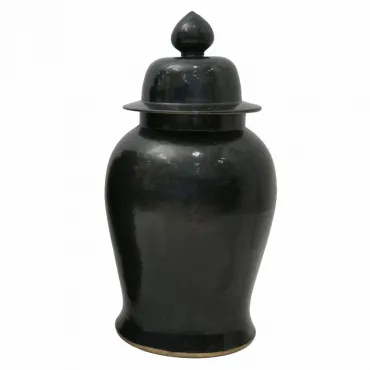 Ваза Black Ceramic Chinese Jars with Lids Ваза Black Ceramic Chinese Jars with Lids