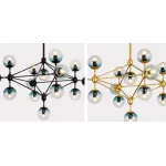 Люстра на штанге Modo Chandelier Globes Blue Ambre Gold