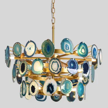 Подвесная люстра Agate Burst Chandelier 3 Round blue D70 Подвесная люстра Agate Burst Chandelier 3 Round blue D70