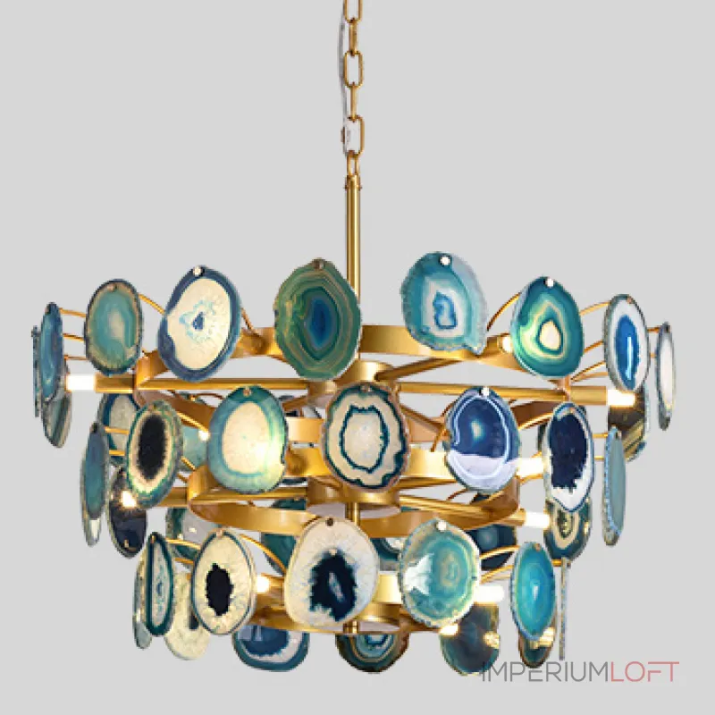 Подвесная люстра Agate Burst Chandelier 3 Round blue D70 Подвесная люстра Agate Burst Chandelier 3 Round blue D70