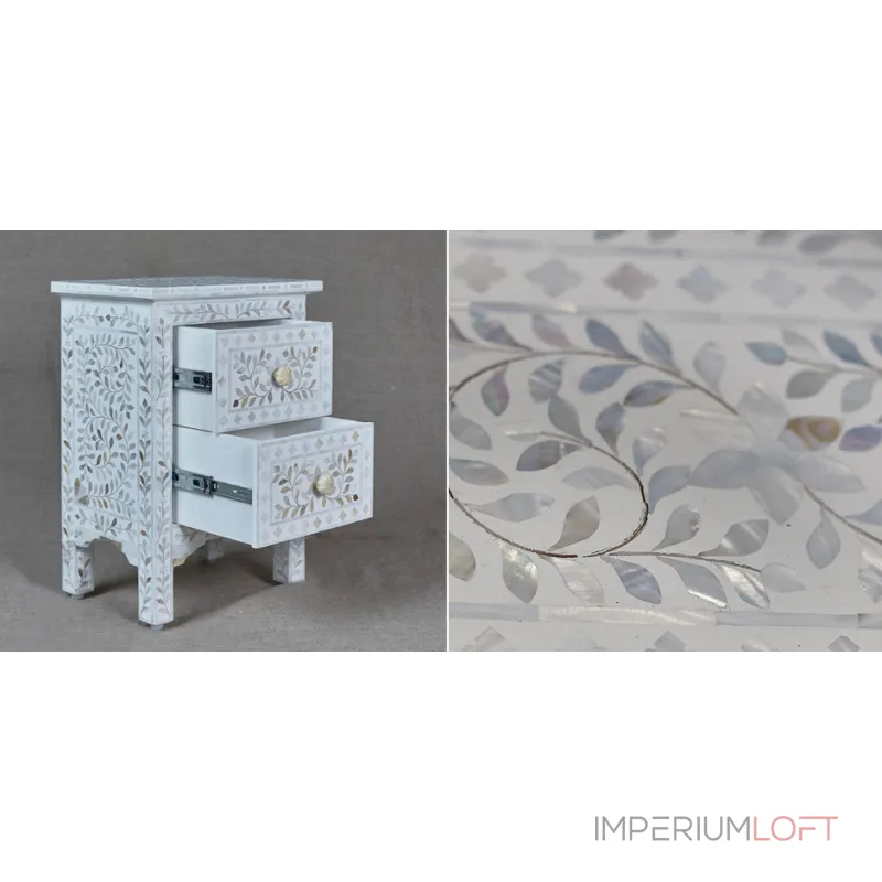Тумба Inlaid Bone White c 2 ящиками от ImperiumLoft