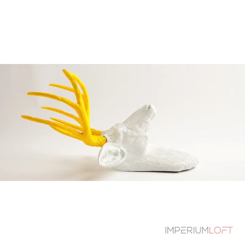 Голова оленя - Белая с желтыми рогами от ImperiumLoft