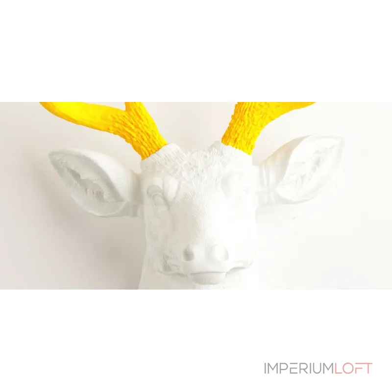 Голова оленя - Белая с желтыми рогами от ImperiumLoft