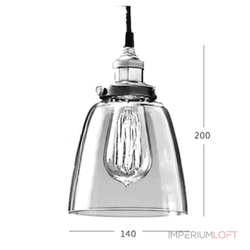 Подвесной светильник Loft Clear Glass Cloche от ImperiumLoft