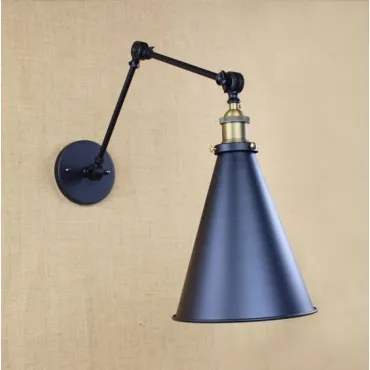 Бра Gloce Cone Shade Loft Industrial Metal Tall Black Бра Gloce Cone Shade Loft Industrial Metal Tall Black