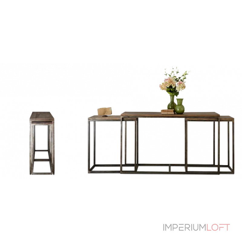Консоль Industrial Metal Rust Triple Console Table от ImperiumLoft