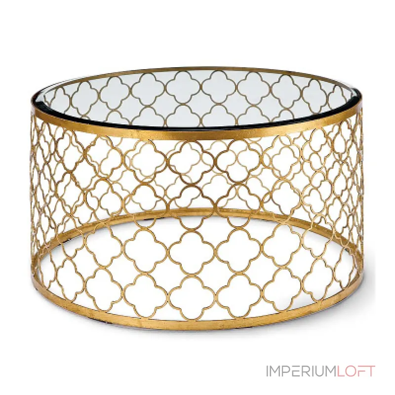 Стол стеклянный Gable Hollywood Regency Glass Gold Leaf Round Coffee Table от ImperiumLoft Стол стеклянный Gable Hollywood Regency Glass Gold Leaf Round Coffee Table от ImperiumLoft