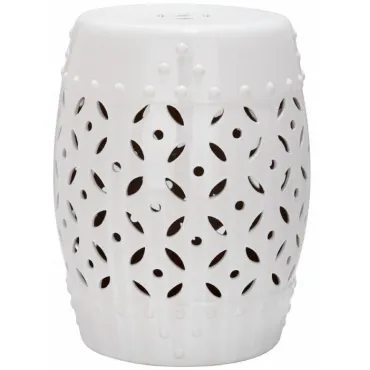 Керамический табурет Coin Lattice Garden Stool - White