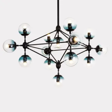 Люстра на штанге Modo Chandelier Globes Blue Ambre Black