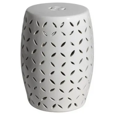 Керамический табурет Carved Garden Stool - White
