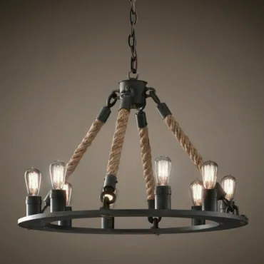 Подвесная люстра Loft Old Castle Rope Chandelier Подвесная люстра Loft Old Castle Rope Chandelier
