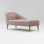 Кушетка Chaise Longue, Pink Cotton Velvet от ImperiumLoft