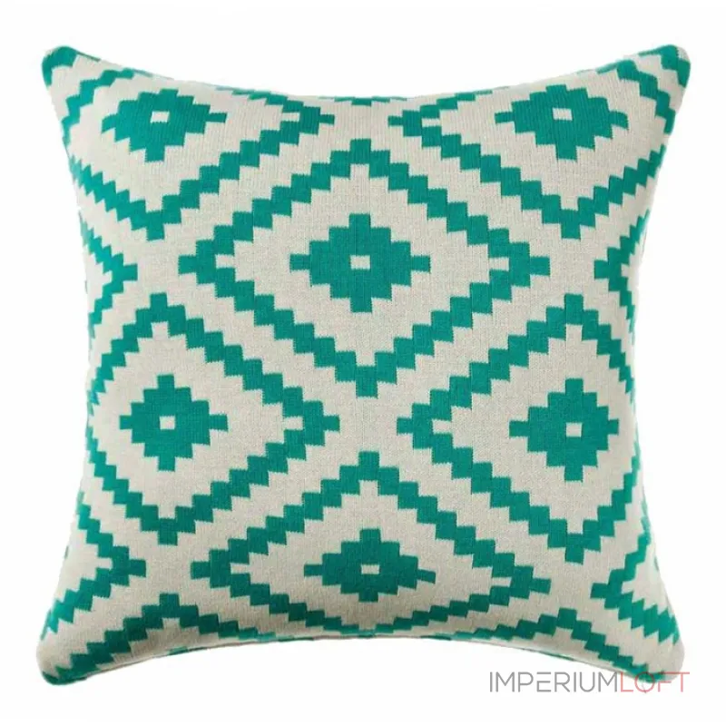 Подушка geometrical ornament бирюзовая от ImperiumLoft Подушка geometrical ornament бирюзовая от ImperiumLoft