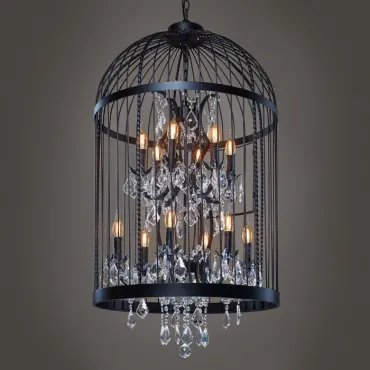 Подвесная люстра Steampunk Birdcage Chandelier 60 black