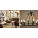 Подвесная люстра Loft Old Castle Rope Chandelier